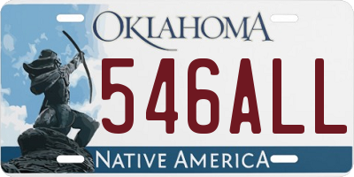 OK license plate 546ALL