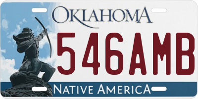OK license plate 546AMB