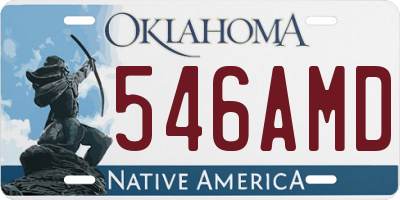OK license plate 546AMD