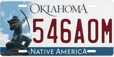 OK license plate 546AOM