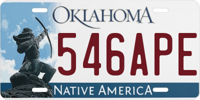 OK license plate 546APE
