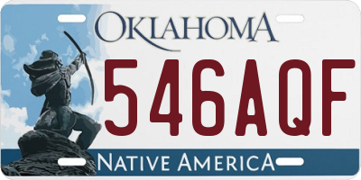 OK license plate 546AQF