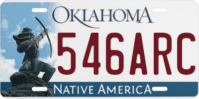 OK license plate 546ARC