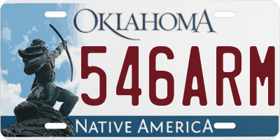 OK license plate 546ARM