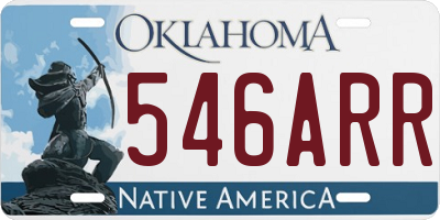 OK license plate 546ARR