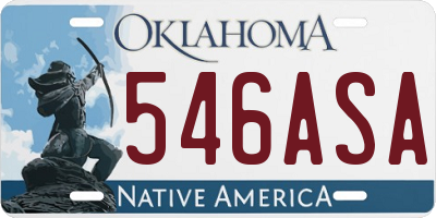 OK license plate 546ASA