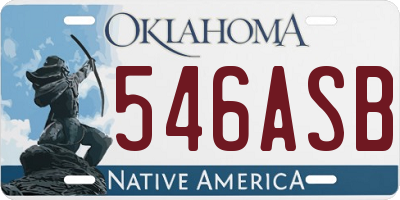 OK license plate 546ASB