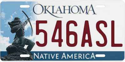 OK license plate 546ASL