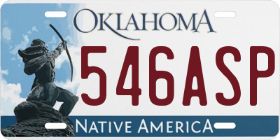 OK license plate 546ASP
