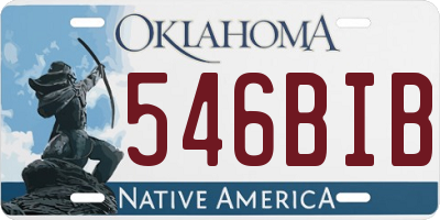 OK license plate 546BIB