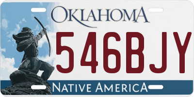 OK license plate 546BJY