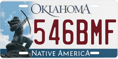 OK license plate 546BMF