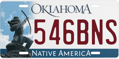 OK license plate 546BNS