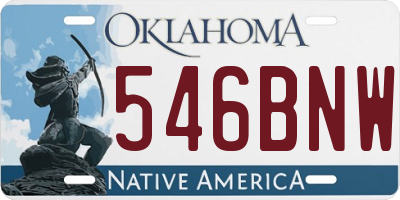 OK license plate 546BNW