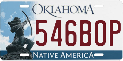 OK license plate 546BOP