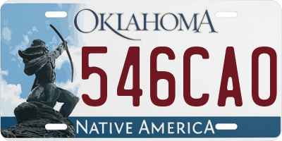 OK license plate 546CAO