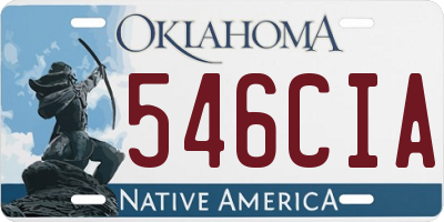 OK license plate 546CIA