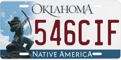 OK license plate 546CIF