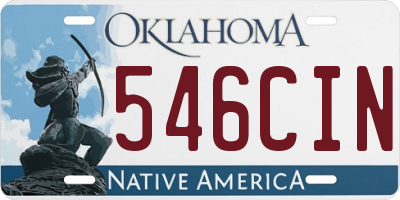 OK license plate 546CIN