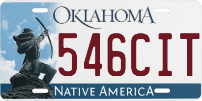 OK license plate 546CIT