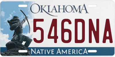 OK license plate 546DNA