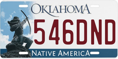 OK license plate 546DND