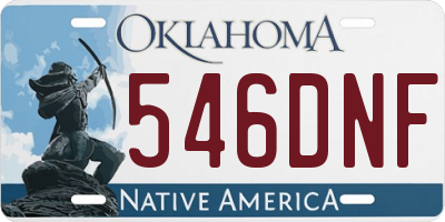 OK license plate 546DNF