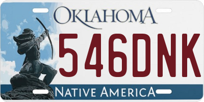 OK license plate 546DNK