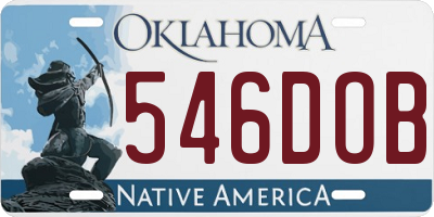 OK license plate 546DOB