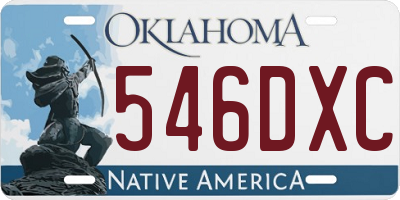OK license plate 546DXC