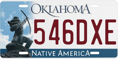 OK license plate 546DXE