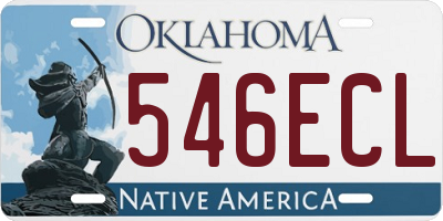 OK license plate 546ECL