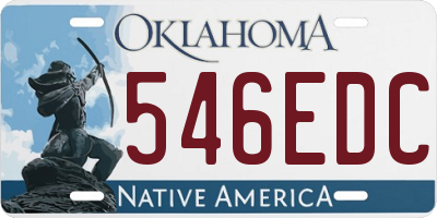 OK license plate 546EDC