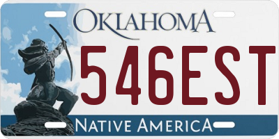 OK license plate 546EST