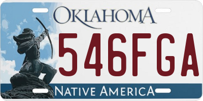OK license plate 546FGA