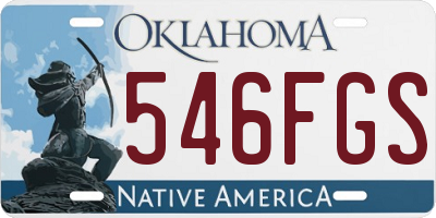 OK license plate 546FGS
