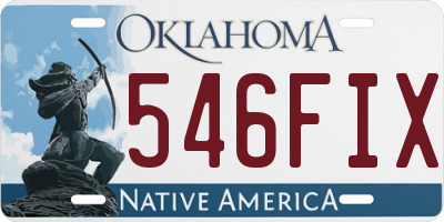 OK license plate 546FIX