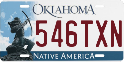 OK license plate 546TXN