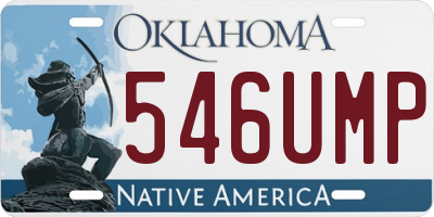 OK license plate 546UMP