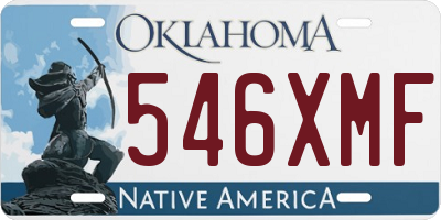 OK license plate 546XMF