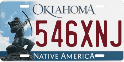OK license plate 546XNJ