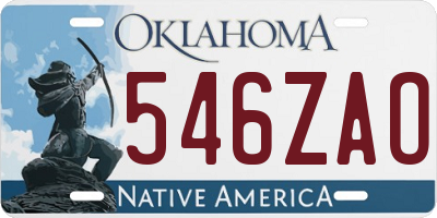 OK license plate 546ZAO