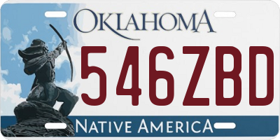 OK license plate 546ZBD