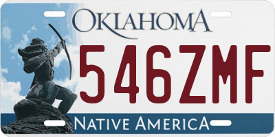 OK license plate 546ZMF