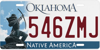 OK license plate 546ZMJ
