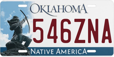 OK license plate 546ZNA
