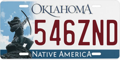 OK license plate 546ZND