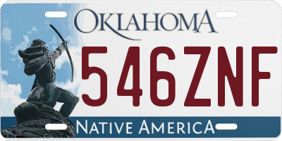 OK license plate 546ZNF