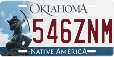 OK license plate 546ZNM