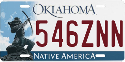 OK license plate 546ZNN